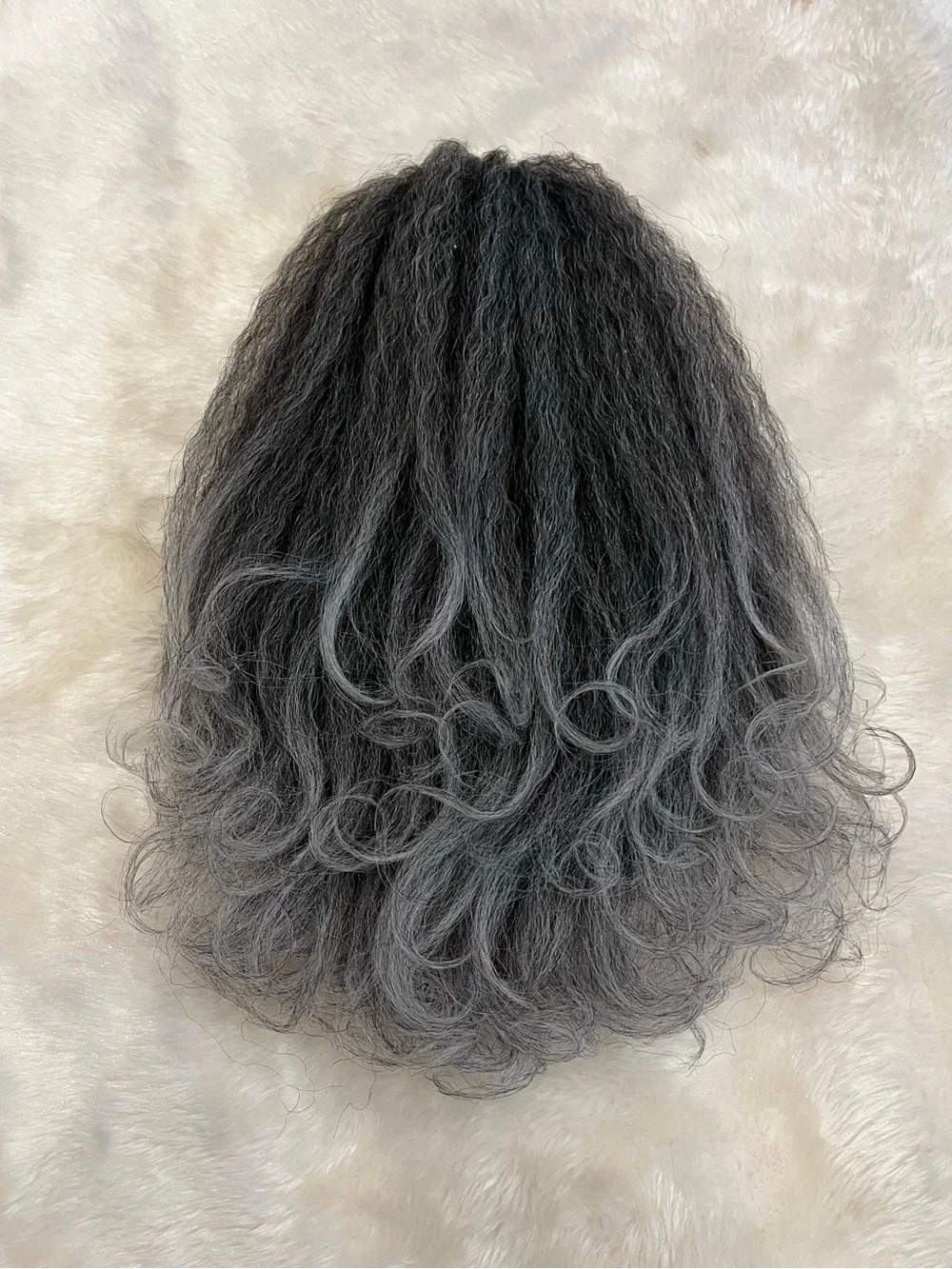 Drawstring Ponytail - Grey Synthetic Hair Extension